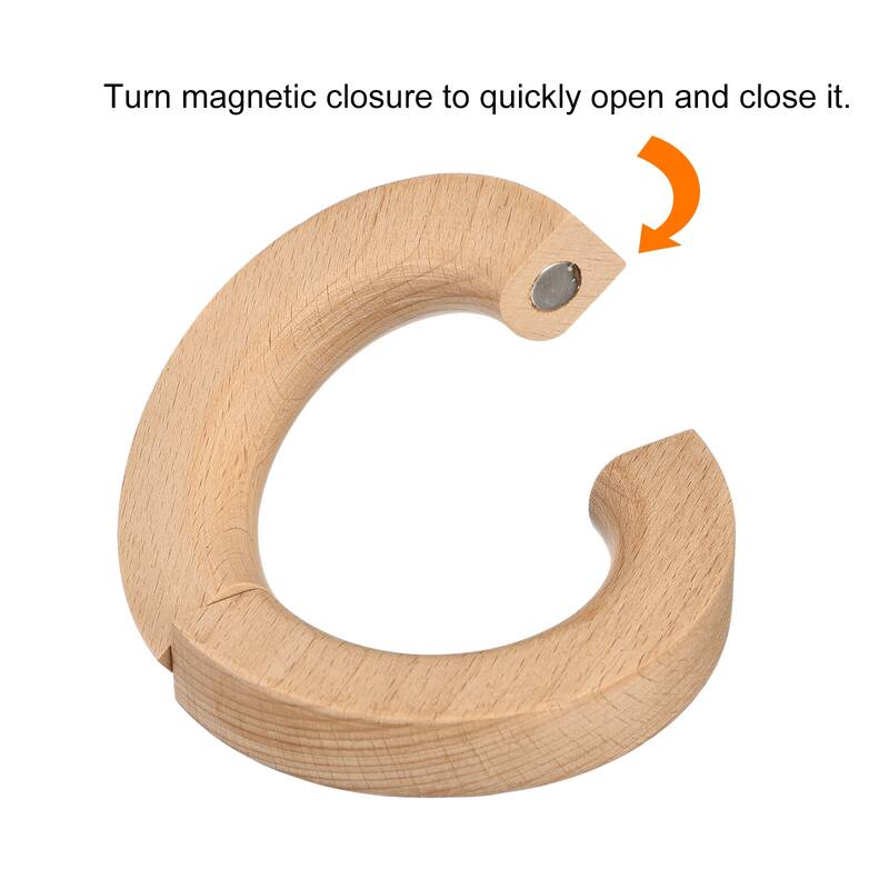 2Pcs 4Inch Wooden Rings Ring Hanger Closet Circle for Shop Scarf Pants