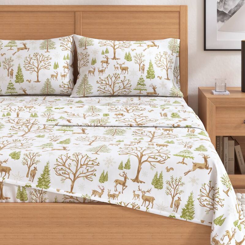 Linery & Co. Ultra-Soft Turkish Cotton Flannel Lodge Print Sheet Set