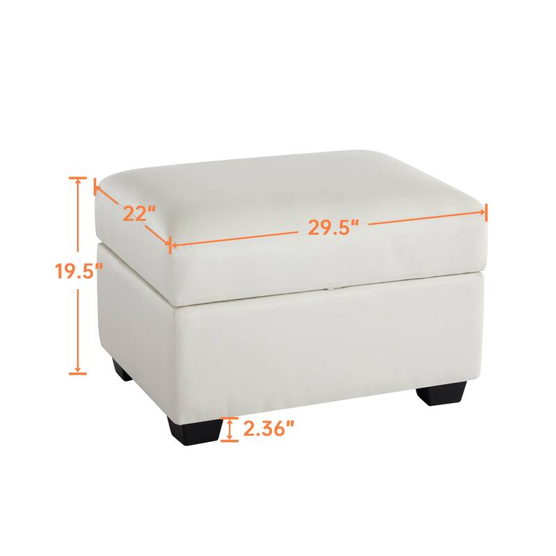 Morden Fort Tufted Storage Ottoman, Rectangular Footstool