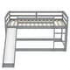 preview thumbnail 10 of 13, Space-saving Design Low Bunk Bed with Slide,Twin over Twin Bunk Bed with Convertible Slide and Ladder
