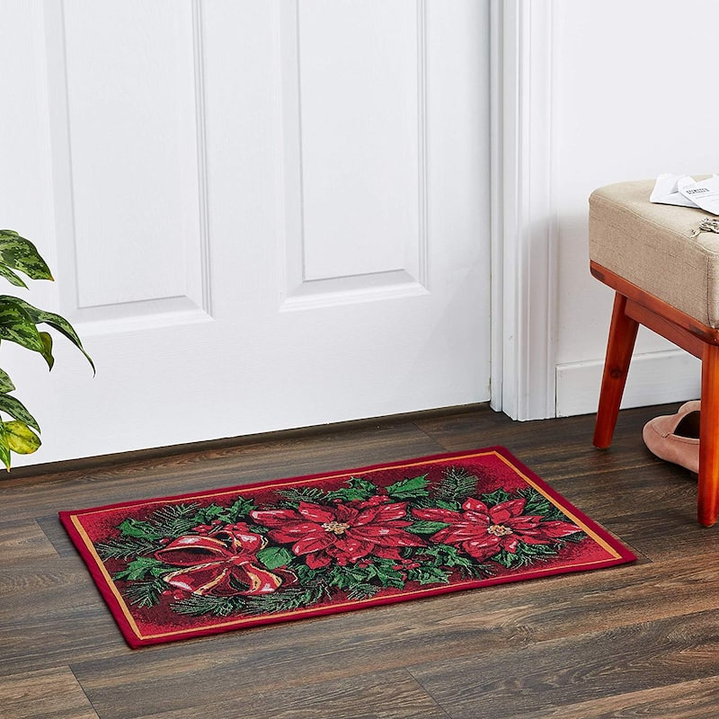 Violet Linen Decorative Christmas Tapestry Holiday Design- 19" X 27" Area Rug - 19" x 27"