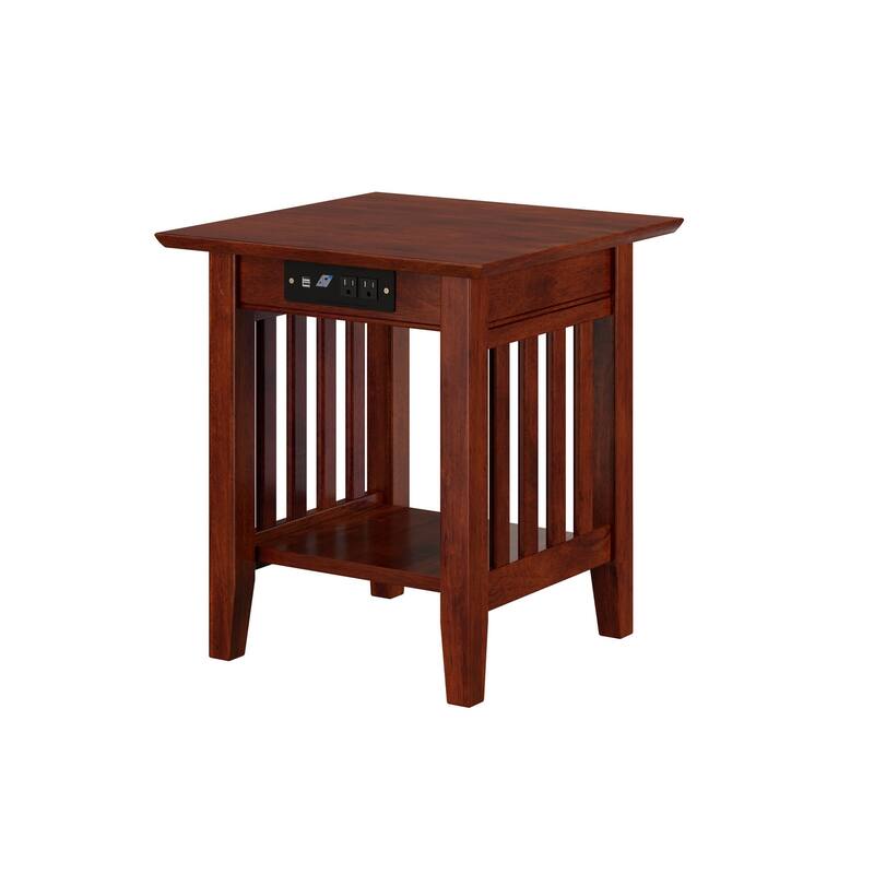 AFI Mission End Table Set of 2 with Built-in Charger