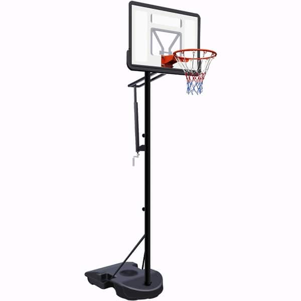 slide 2 of 9, Adjustable Portable Basketball Hoop with Shatterproof Backboard Black + White