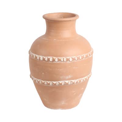 Pottery Terracotta Vase Artisan Style Traditional Classic Silhouette