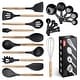 preview thumbnail 1 of 8, Kitchen Utensils Set, 21 Wood and Silicone Cooking Utensils Black