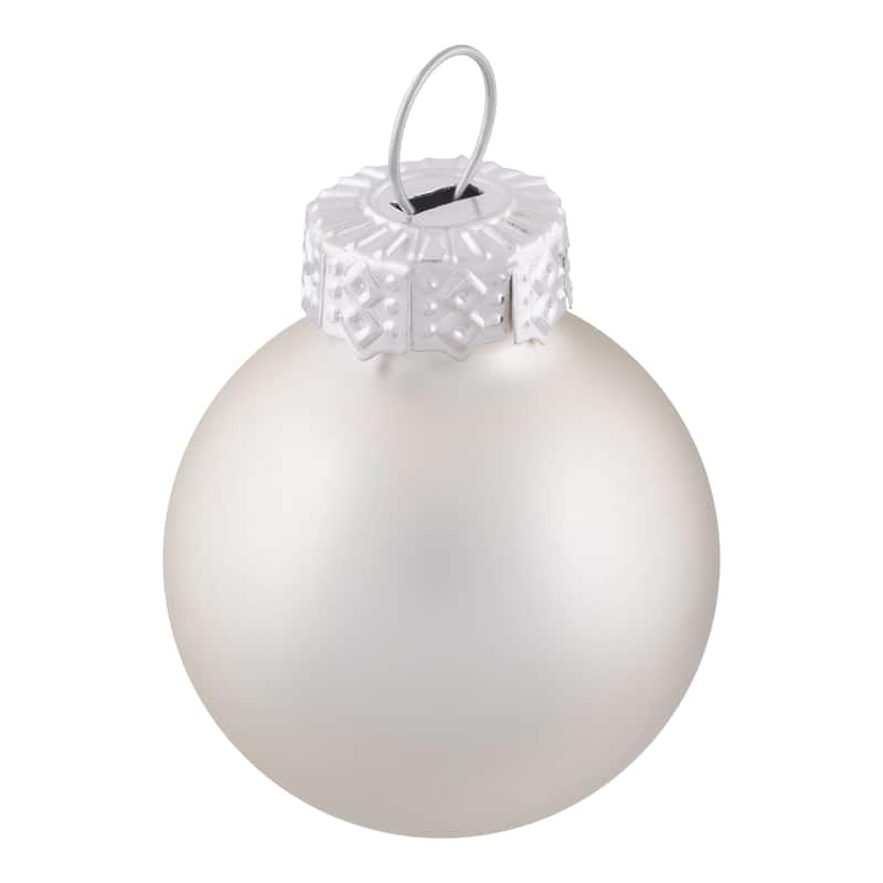 2-Finish Mini Christmas Glass Ball Ornaments - 1" (25mm) - Silver - 24ct