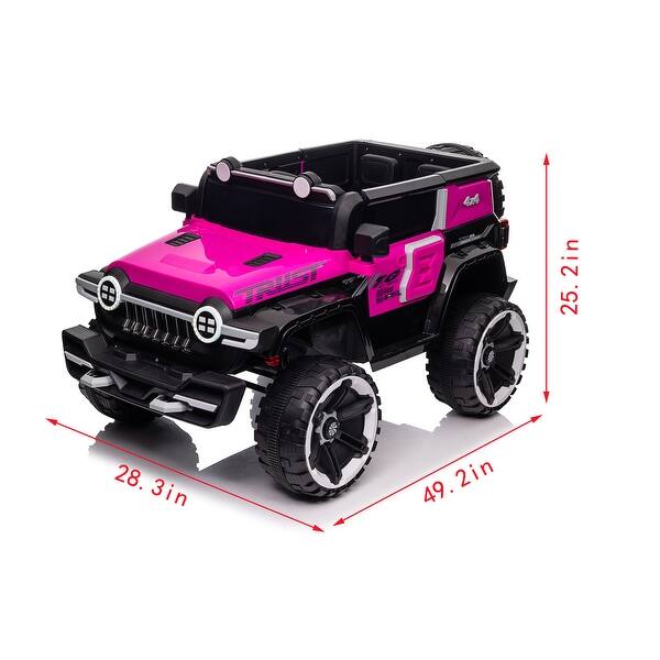 dimension image slide 0 of 2, 12V Kids Ride-On Car with Remote Control - Motorized Electric Vehicle for Children, LED Lights, Music & Safety