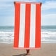 preview thumbnail 5 of 62, Cabana Stripe Oversized Cotton Beach Towel by Superior Coral