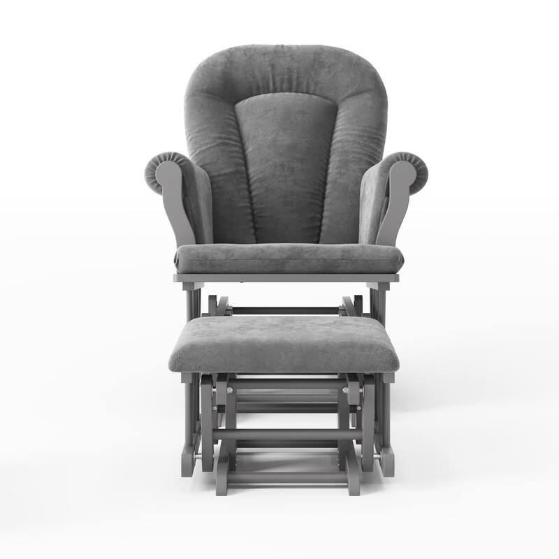 Forever Eclectic Cozy Glider Rocker and Ottoman