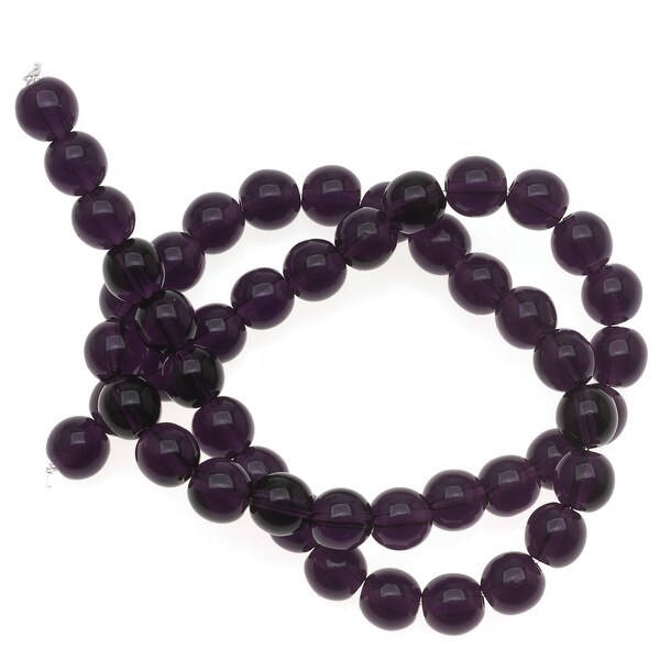 Czech Glass Druk Round Beads 6mm Dark Amethyst (50)