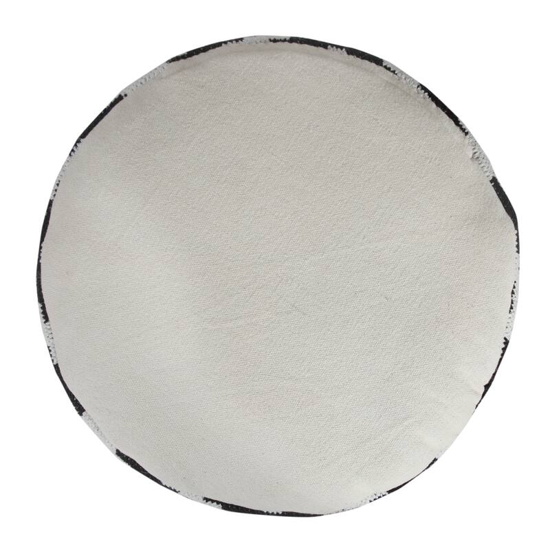 HomeRoots 18" Black Cotton Blend Ottoman