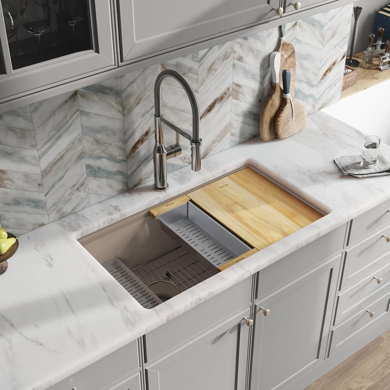 Elkay ELXRU13322W Quartz Luxe 33" Undermount Single Basin Quartz