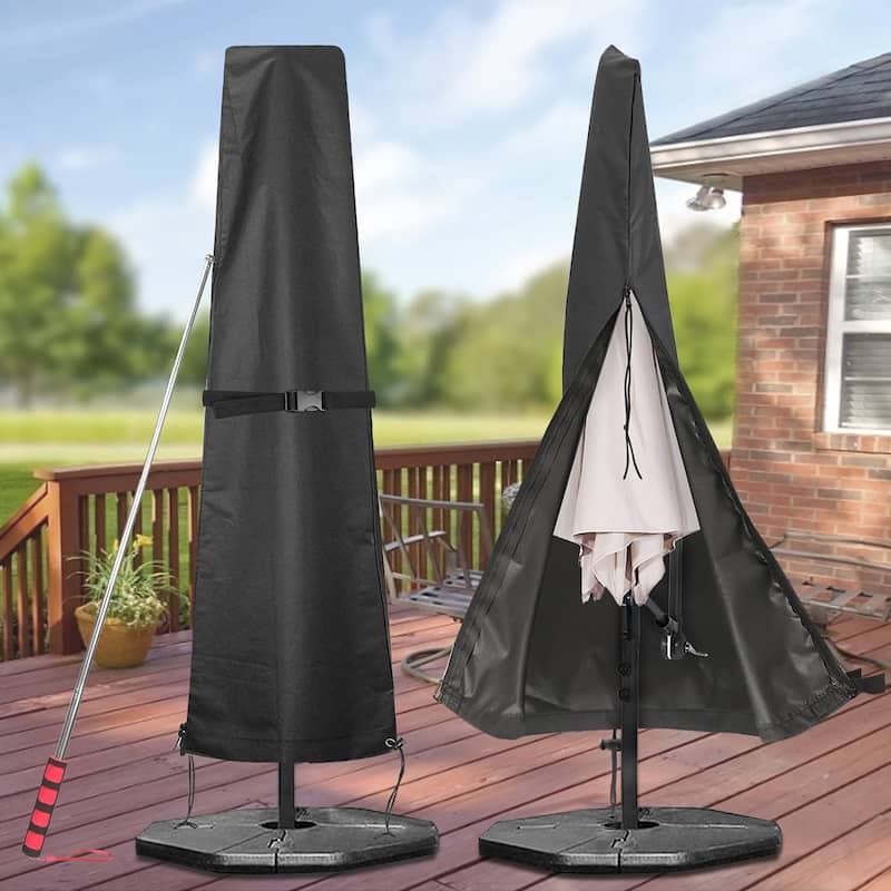 Patio Umbrella Parasol Cover Waterproof Outdoor Market Umbrella Cover - Fit Market Umbrella 7ft-11ft - Fit Market Umbrella 7ft-11ft