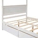 preview thumbnail 10 of 9, Full Size Wooden Canopy Bed with Built-in Storage Drawers and Support Slats, No Box Spring Required