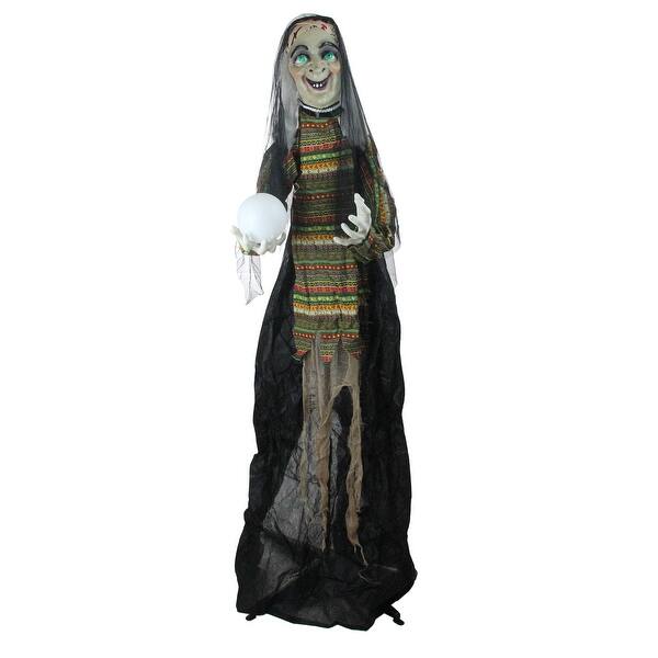 Shop 5 5 Black And Green Lighted Standing Fortune Witch With