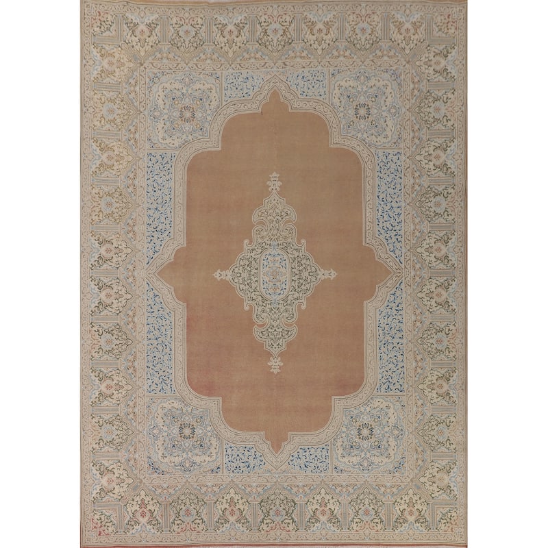 Kerman Persian Vintage Rug Hand-Knotted Wool Carpet - 9'9" x 12'9"