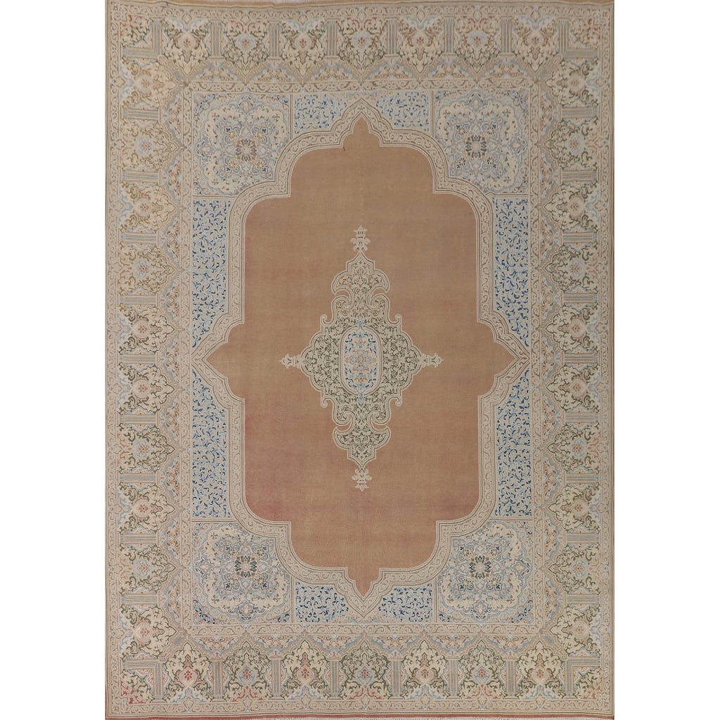 Kerman Persian Vintage Rug Hand-Knotted Wool Carpet - 9'9" x 12'9"