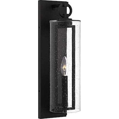 Redan 1-Light Stone Black Outdoor Wall Lantern