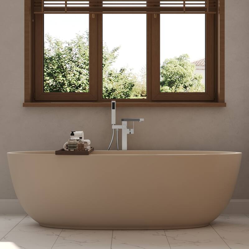 GRANDJOY 1-Handle Stylish Freestanding Tub Faucet with Hand Shower