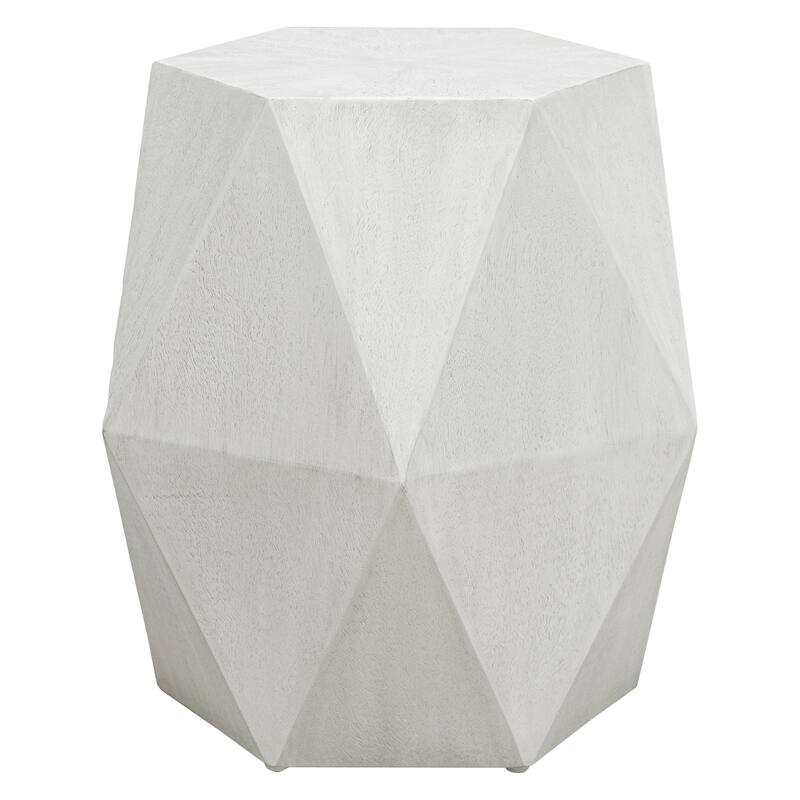 Uttermost Volker Geometric Accent Table - White - 18"W x 18"H x 16"D