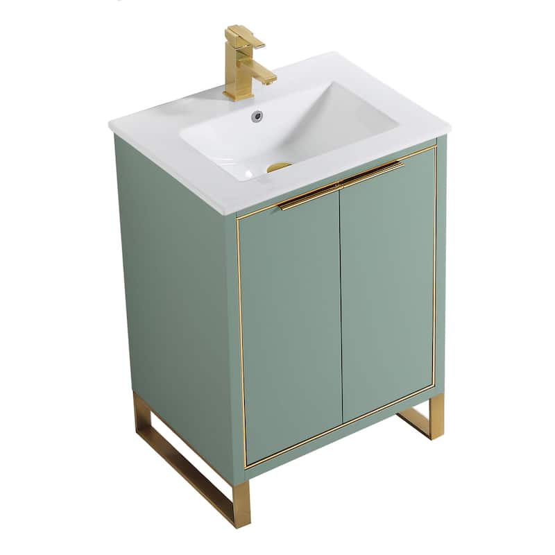 Fine Fixtures Opulence Collection Bathroom Vanity with White Ceramic Sink