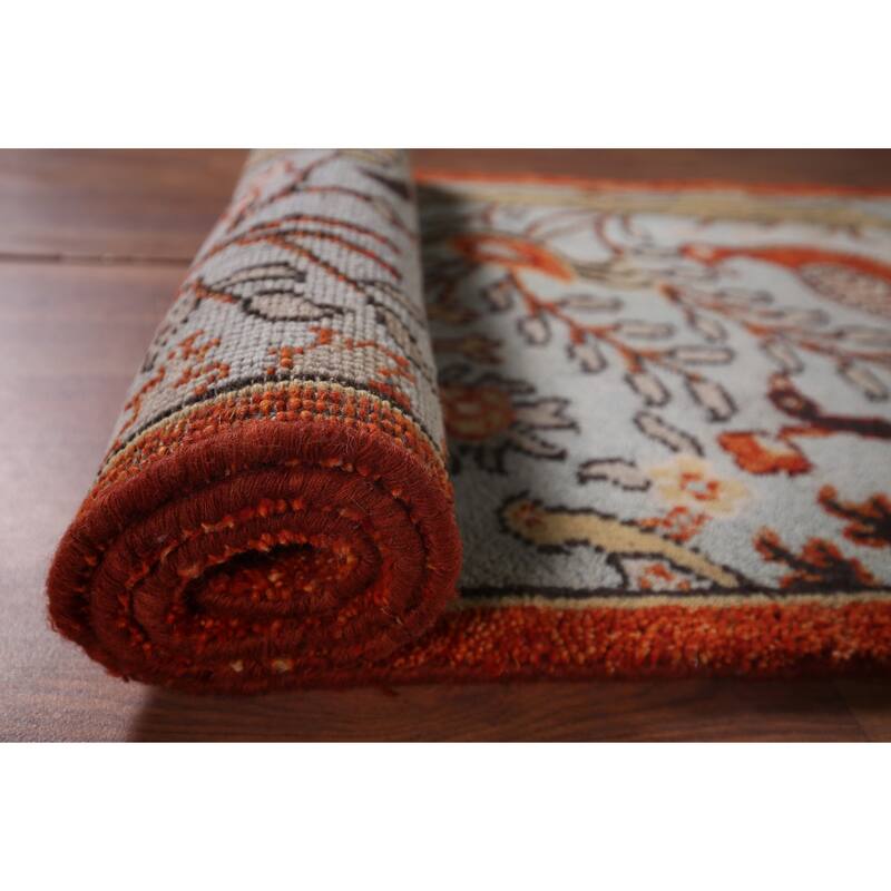 Traditional Blue Ziegler Indian Runner Rug Hand-Knotted Wool Carpet - 2'7"x 8'0"