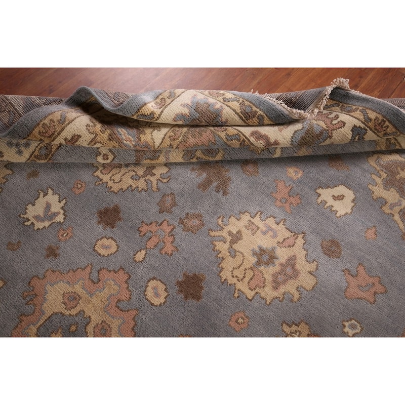 Blue Oushak Oriental Area Rug Handmade Wool Carpet - 8'2" x 10'2"