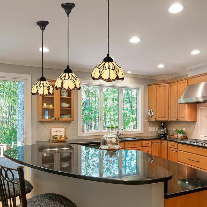 Tiffany pendant light black hanging lamp glass ceiling light