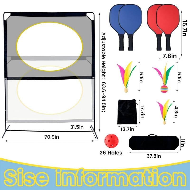 Portable Pickleball with Net, Racket Game, Fun Games for Family