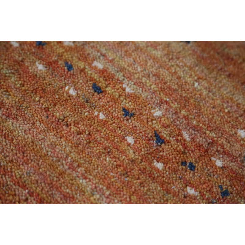 Hand Knotted Oriental 100% Wool Carpet Tribal Tribal Oranges & Rust Gabbeh Area Rug - 9' 9'' X 8' 1''