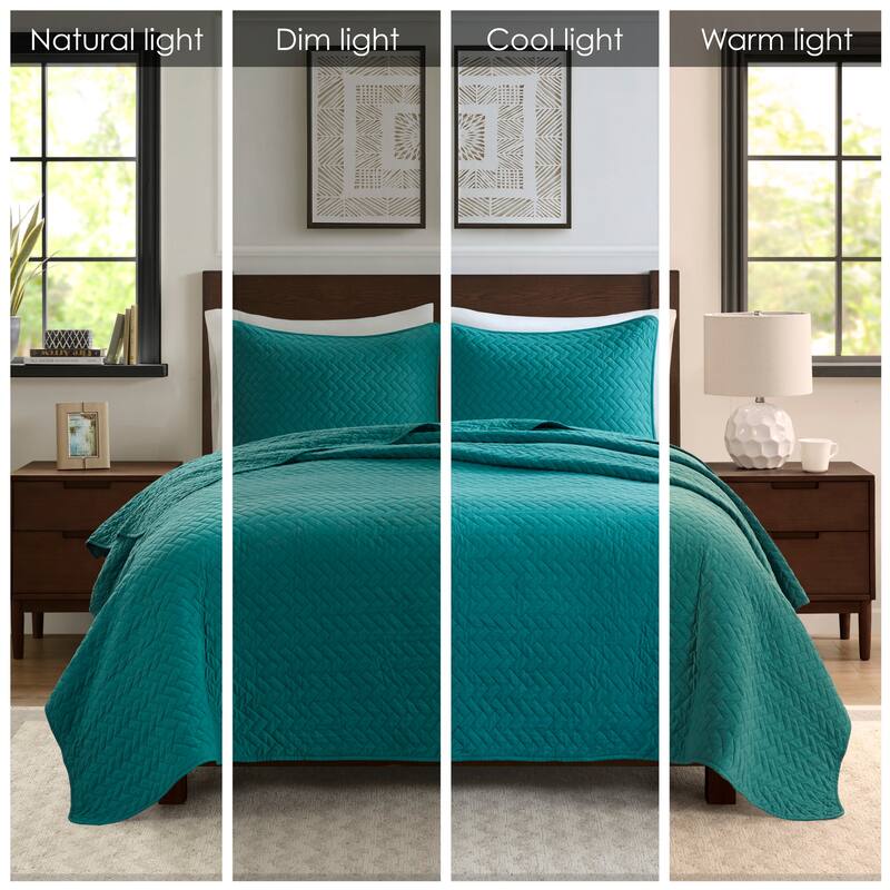 Madison Park Signature Bennett Place Velvet Touch Oversized Quilt Set