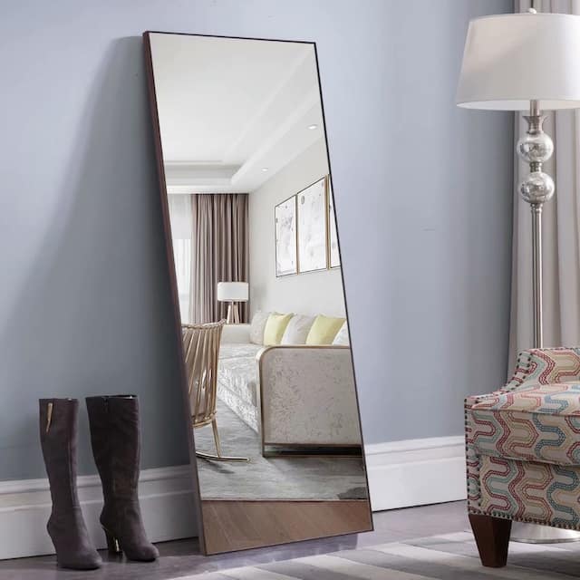 Modern Freestanding Fulllength Floor Mirror with Stand Overstock