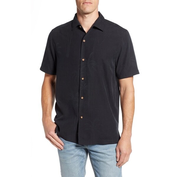 Shop Tommy Bahama Black Mens Small S Embroidered Button Up ...