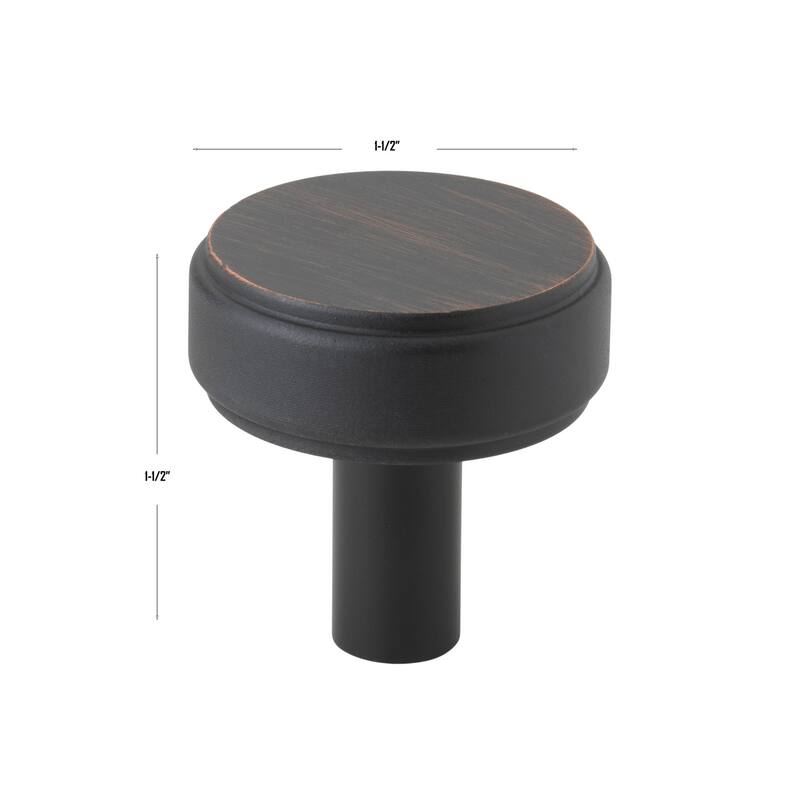 GlideRite 1-1/2" Diameter Solid Smooth Round Cabinet Knob for Kitchen and Bath - 5827