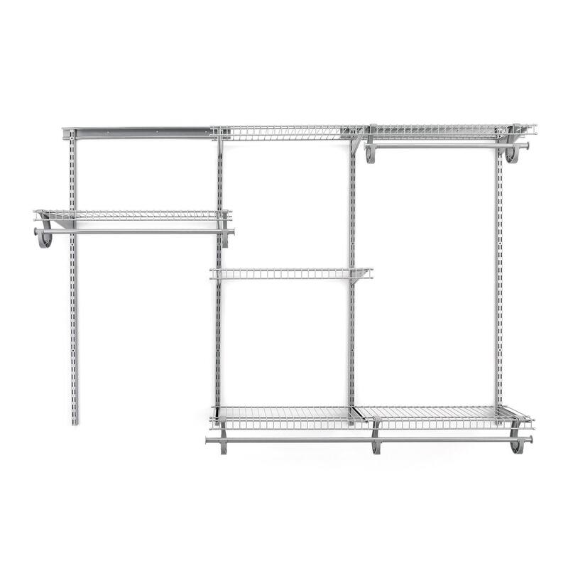 ClosetMaid ShelfTrack 48-72 inch W Adjustable Wire Closet System - Satin Chrome
