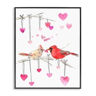 Stupell Be Mine Cardinals Framed Giclee Art Design By Melissa Hyatt