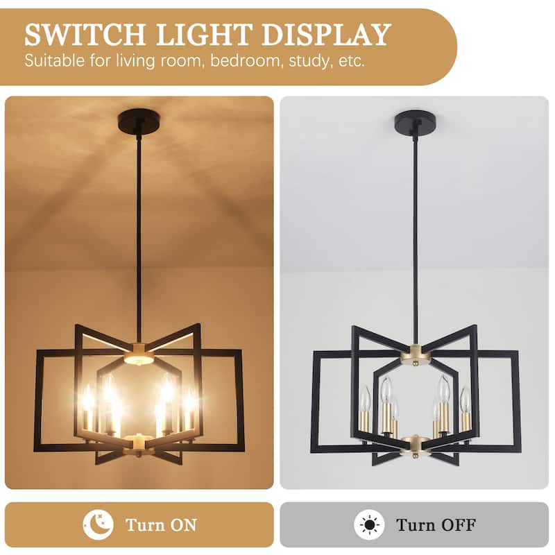 6-Light Candlestick Hanging Linear Foyer Chandelier Lighting for Dining Room Kitchen Island