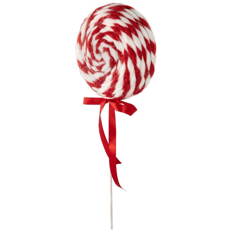 Twisted Yarn Peppermint Lollipop Christmas Pick - 19.25"