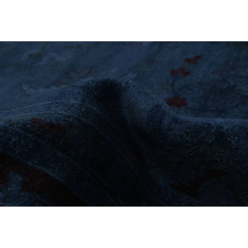 ECARPETGALLERY Hand-knotted Vibrance Navy Wool Rug - 9'0 x 11'9