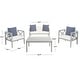 preview thumbnail 19 of 61, SAFAVIEH Outdoor Montez 4-Piece Conversation Patio Set with Accent Pillows
