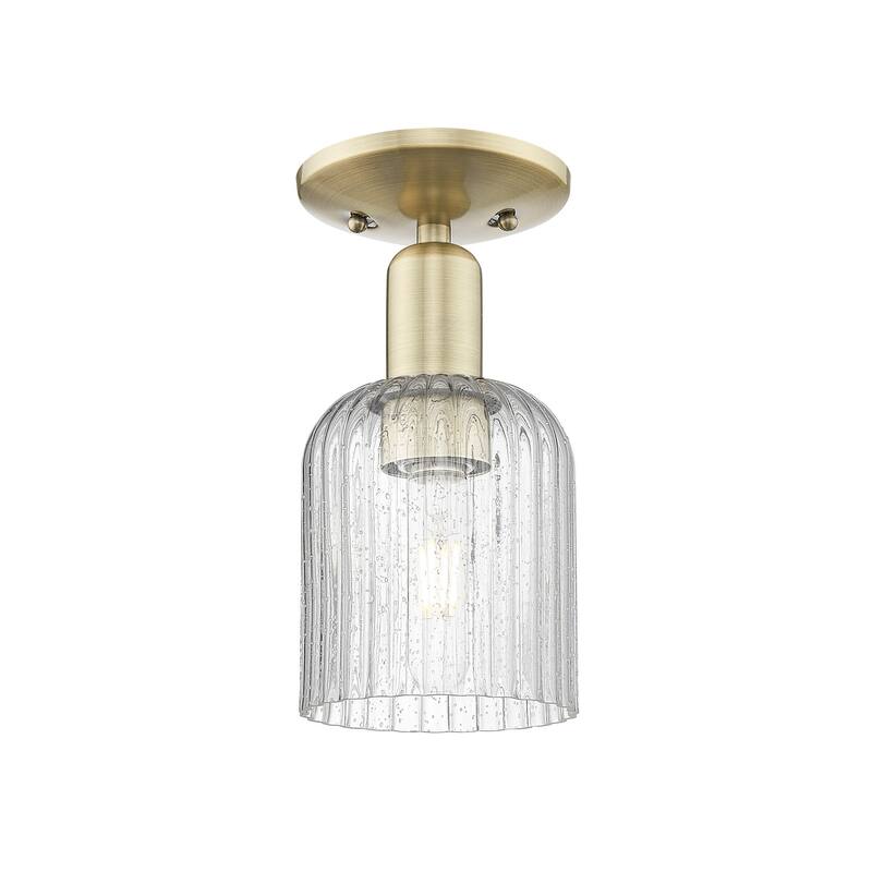 Innovations Lighting 716-1C-11-5 Bridal Veil Semi-Flush Bridal Veil 5" - Antique Brass / Seedy
