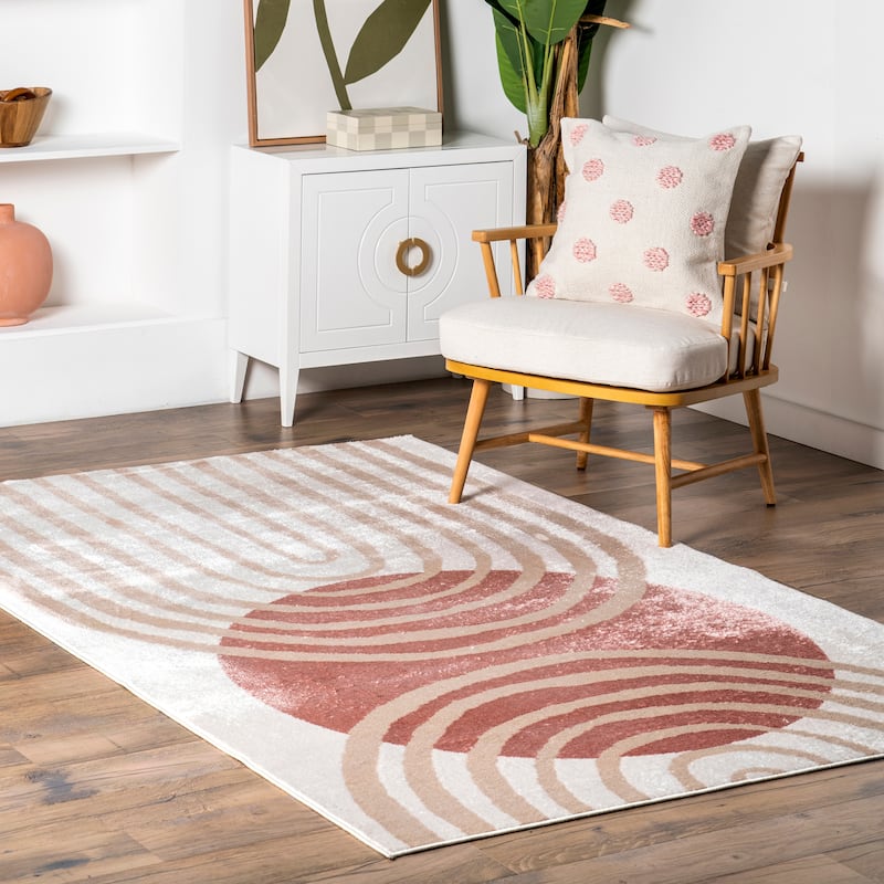 Nuloom Shandra Abstract Sky Area Rug - 2' 8" x 8' - Blush