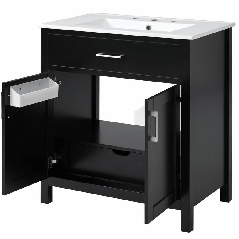 30" Bathroom Vanity with Ceramic Sink and Ample Storage