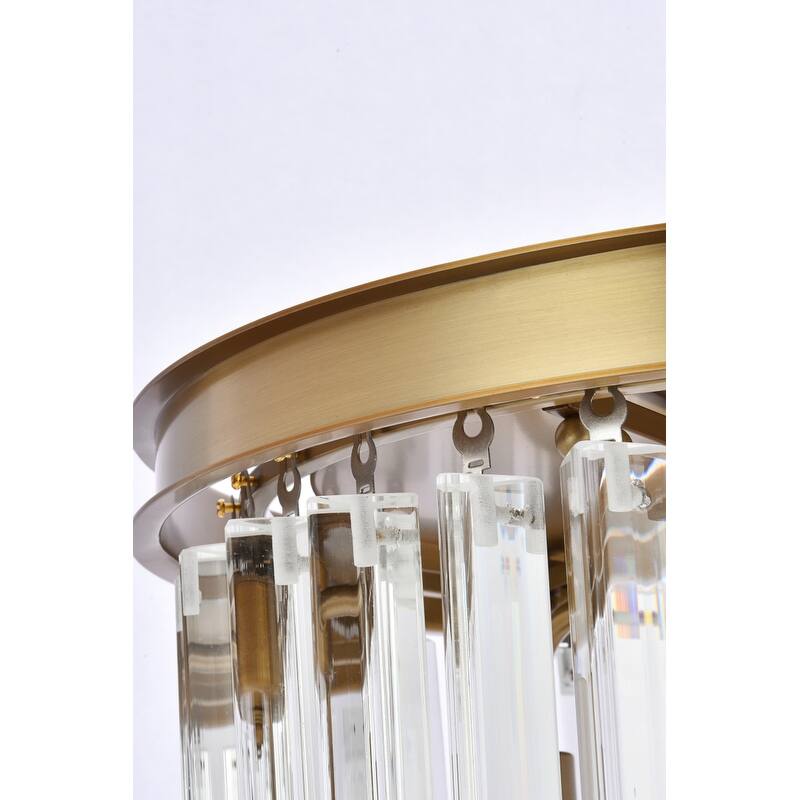Indigo Home round crystal pendant in satin gold