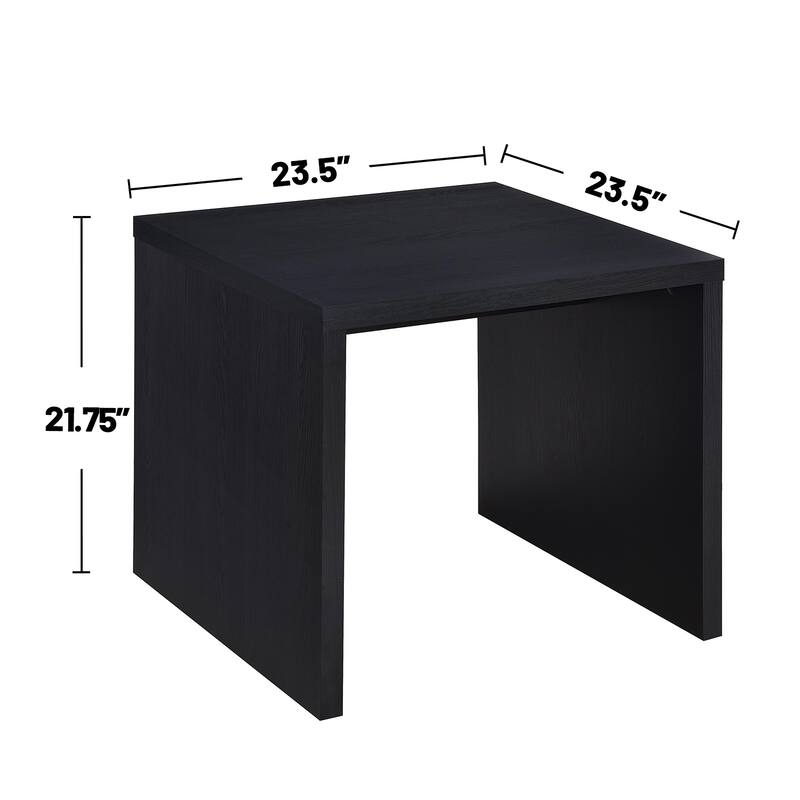 Square Engineered Wood End Table in Black