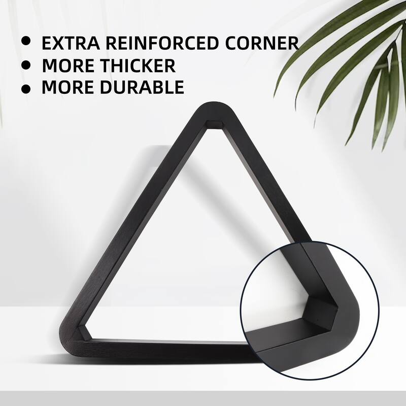 GSE™ Heavy-Duty Black Solid Wood Billiard 8-Ball Triangle/9-Ball Diamond Pool Ball Racks for 2-1/4" Pool Balls