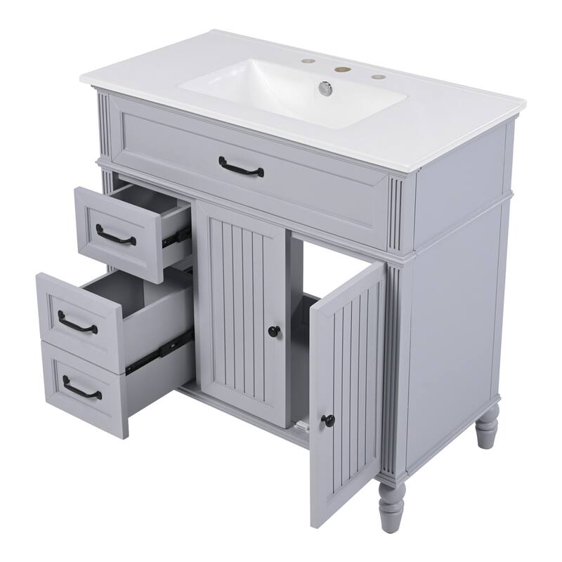 36" Bathroom Vanity with Soft-Close Doors and Soft-Close Drawers