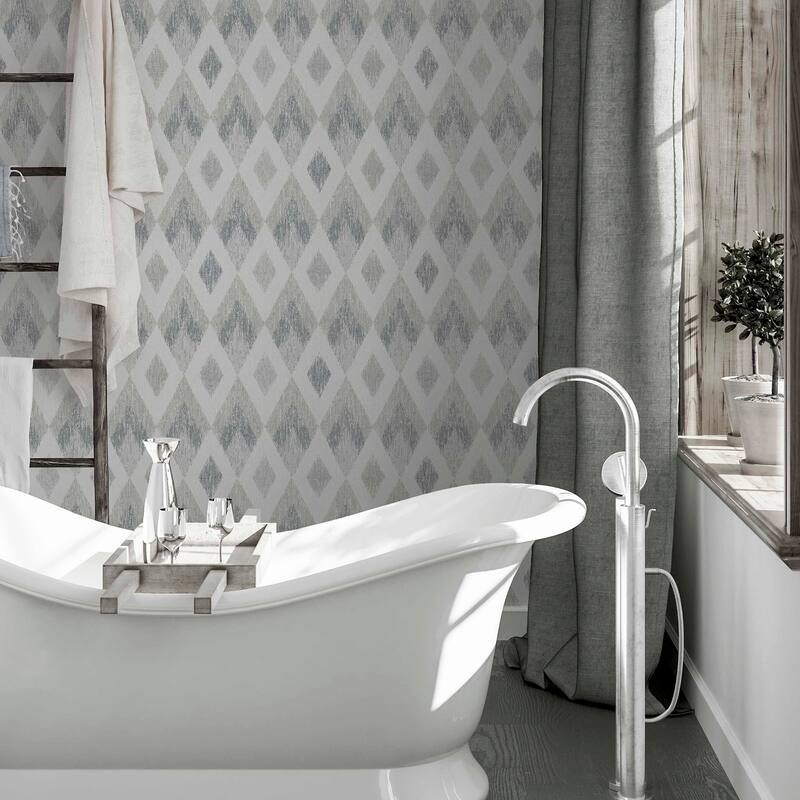 Arthouse Fitzgerald Grey Ikat Diamond Wallpaper