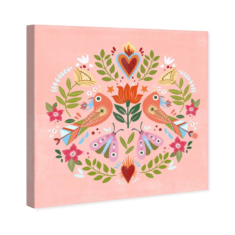Wynwood Studio Canvas Animals Colorful Bird Gathering White and Modern & Contemporary Wall Art Canvas Print