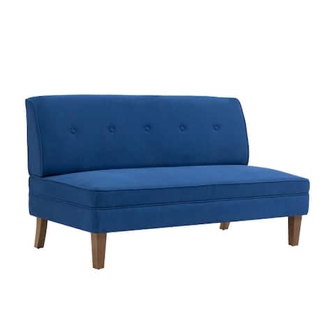 Porthos Home Svea Armless Loveseat Small Couch Sofa, Fabric, Rubberwood